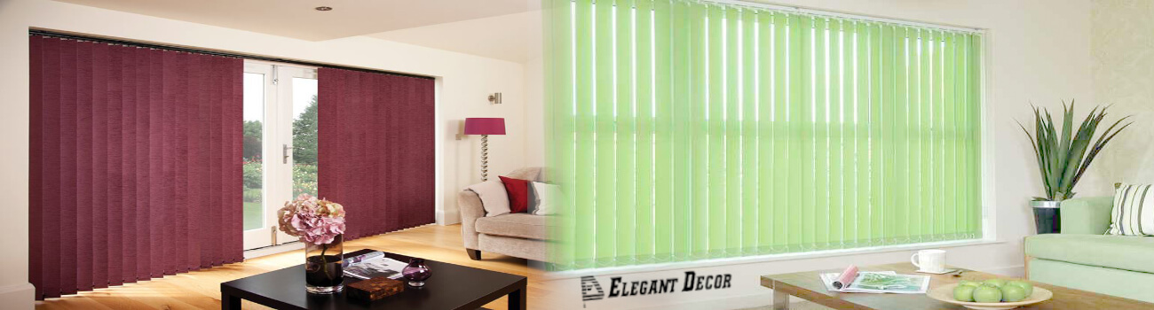 Elegant vertical blinds in a bedroom setting